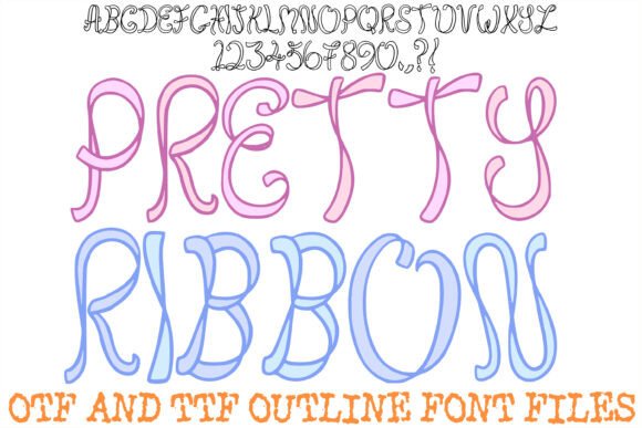 Pretty Ribbon Typeface: A Playful Outline Font for Festive Branding