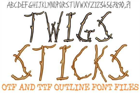 Twigs Sticks Typeface for Outdoor Editorial Design
